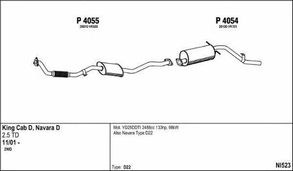 Fenno NI523 Exhaust system NI523