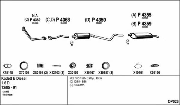  OP026 Exhaust system OP026