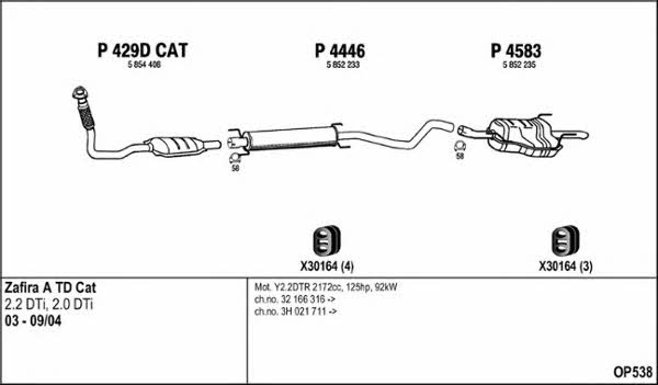  OP538 Exhaust system OP538