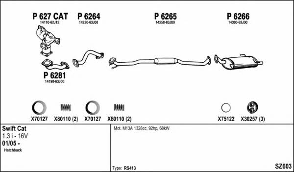  SZ603 Exhaust system SZ603