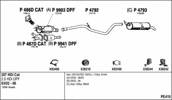  PE410 Exhaust system PE410