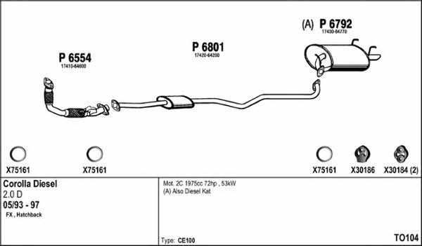  TO104 Exhaust system TO104