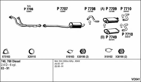  VO041 Exhaust system VO041