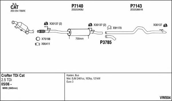  VW804 Exhaust system VW804