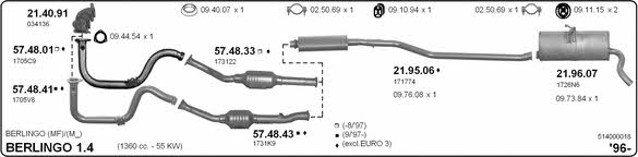  514000018 Exhaust system 514000018