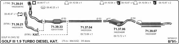  587000121 Exhaust system 587000121