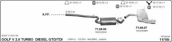 Imasaf 587000164 Exhaust system 587000164