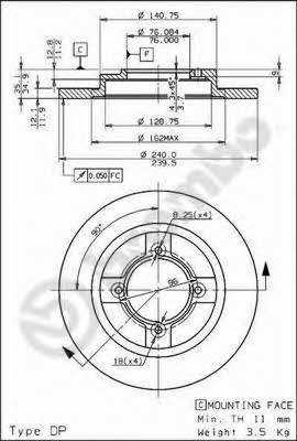 Breco BS 7321 Unventilated front brake disc BS7321