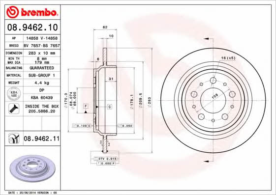 Breco BS 7657 Rear brake disc, non-ventilated BS7657
