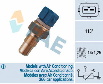FAE 34110 Coolant temperature sensor 34110 34110 FAE Coolant temperature sensor