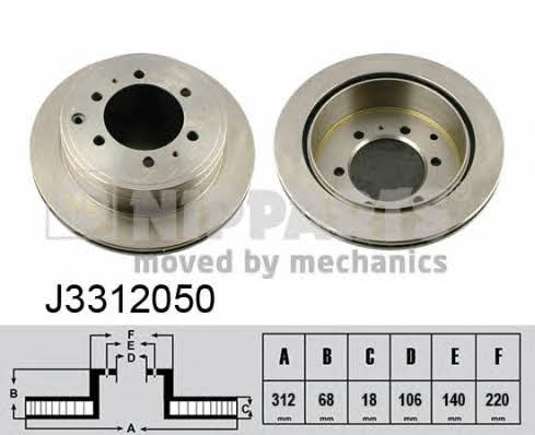 Nipparts J3312050 Brake disc J3312050