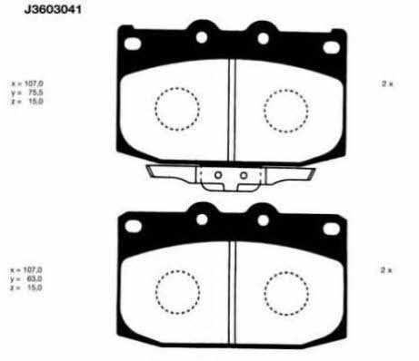 Nipparts J3603041 Brake Pad Set, disc brake J3603041