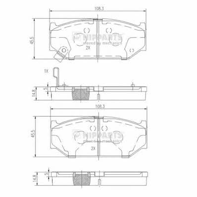 Nipparts N3608031 Brake Pad Set, disc brake N3608031