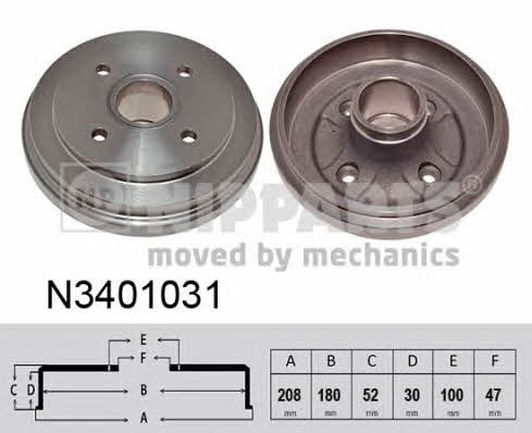 Nipparts N3401031 Rear brake drum N3401031