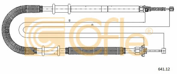 Parking brake cable, right Cofle 641.12