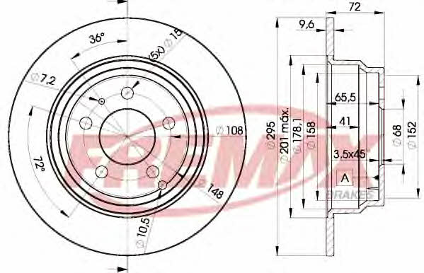 Fremax BD-7940 Rear brake disc, non-ventilated BD7940