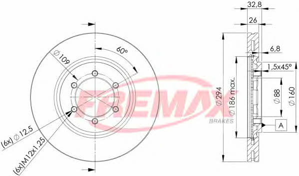 Fremax BD-8678 Front brake disc ventilated BD8678