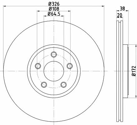 Hella-Pagid 8DD 355 115-581 Rear ventilated brake disc 8DD355115581