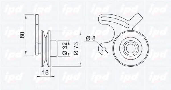 IPD 14-0412 Tensioner pulley, timing belt 140412