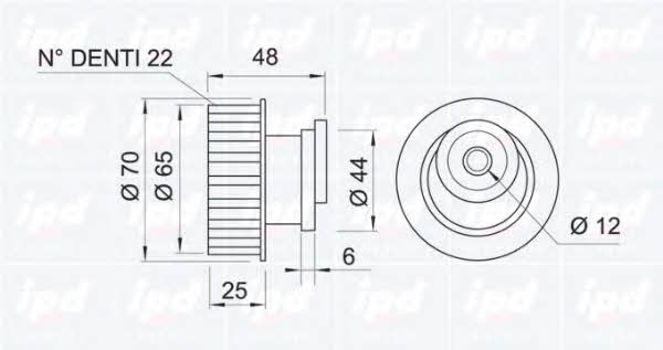IPD 14-0497 Tensioner pulley, timing belt 140497