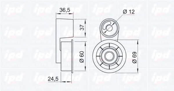 IPD 14-0500 Tensioner pulley, timing belt 140500