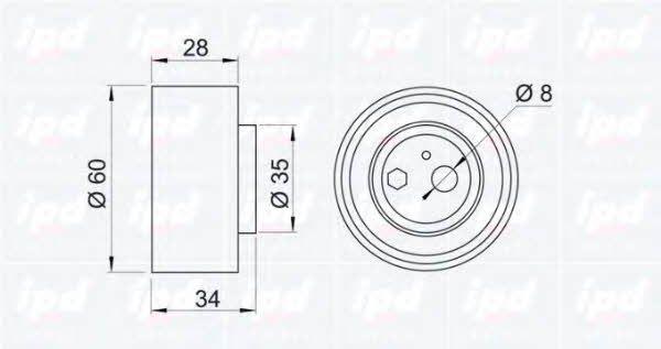 IPD 14-0552 Tensioner pulley, timing belt 140552
