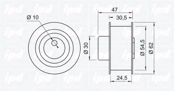 IPD 14-0630 Tensioner pulley, timing belt 140630