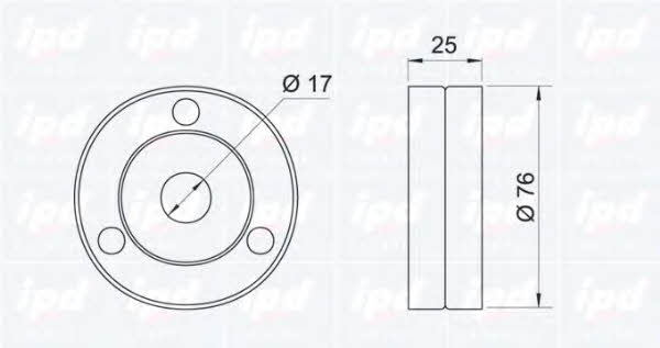 IPD 14-0648 V-ribbed belt tensioner (drive) roller 140648