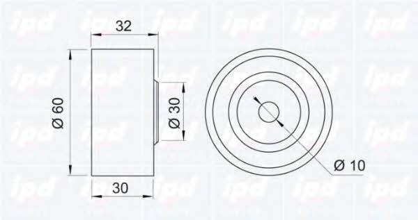 IPD 15-0561 Tensioner pulley, timing belt 150561