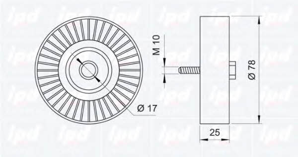 IPD 15-0649 V-ribbed belt tensioner (drive) roller 150649