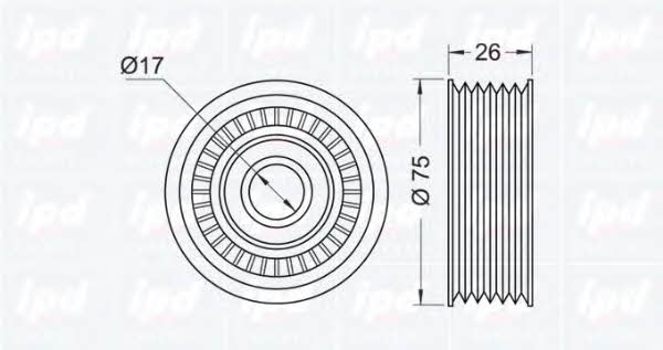 IPD 15-0768 V-ribbed belt tensioner (drive) roller 150768