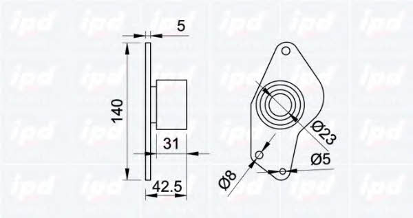 IPD 15-0311 Tensioner pulley, timing belt 150311