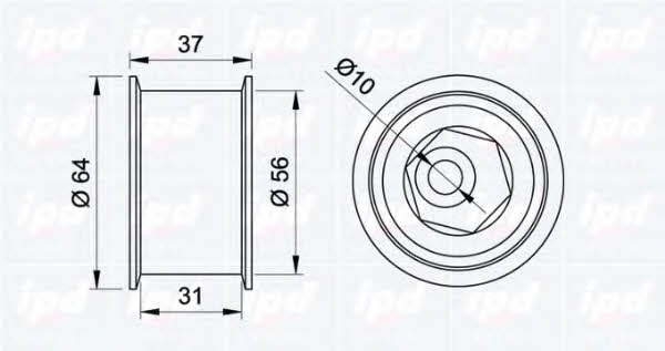 IPD 15-0435 Tensioner pulley, timing belt 150435