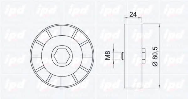 IPD 15-0865 V-ribbed belt tensioner (drive) roller 150865