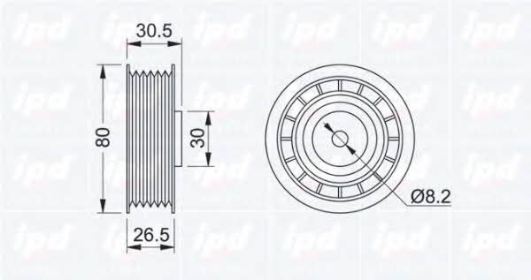 IPD 15-0458 V-ribbed belt tensioner (drive) roller 150458
