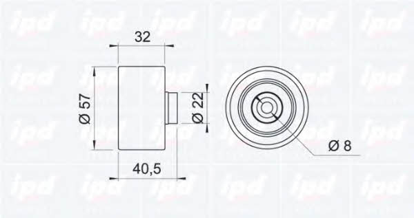 IPD 15-0522 Tensioner pulley, timing belt 150522