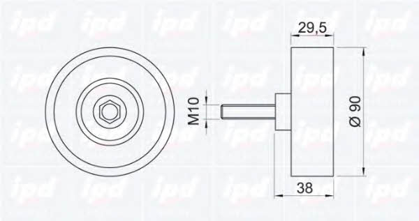 IPD 15-1027 V-ribbed belt tensioner (drive) roller 151027
