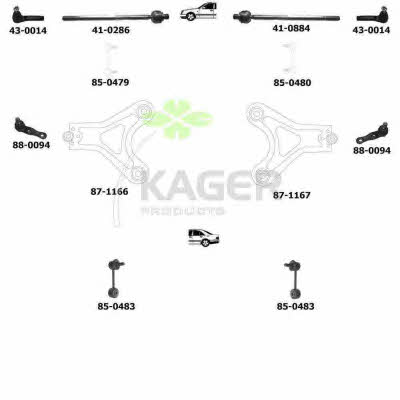 Kager 80-0651 Wheel suspension 800651