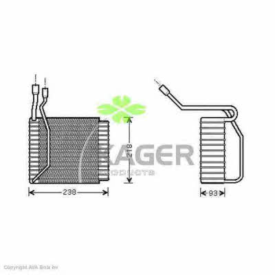 Kager 94-5743 Air conditioner evaporator 945743