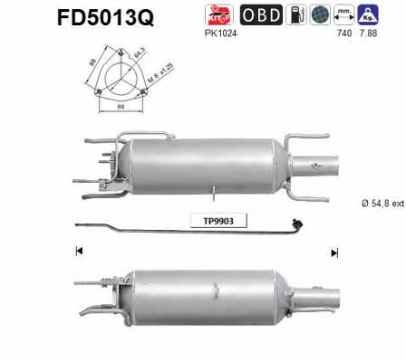 As FD5013Q Diesel particulate filter DPF FD5013Q