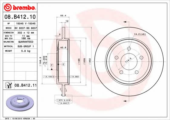 AP (Brembo) 15045 Brake disc 15045