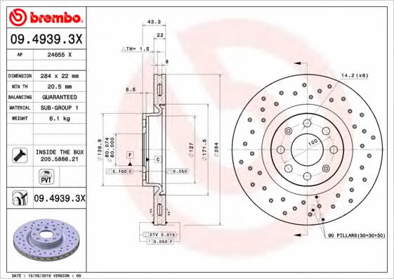 AP (Brembo) 24655 X Brake disc 24655X