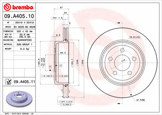 AP (Brembo) 25418 Brake disc 25418