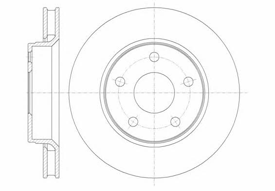 Kawe 61367 10 Front brake disc ventilated 6136710