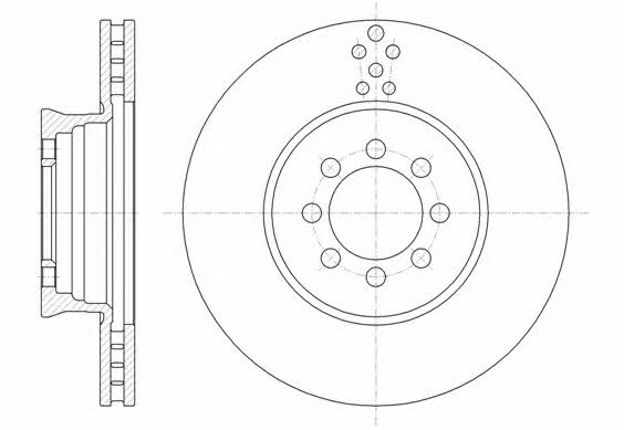 Kawe 61489 10 Front brake disc ventilated 6148910