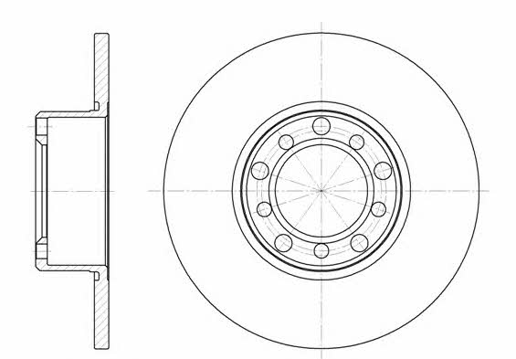 Kawe 6263 00 Unventilated front brake disc 626300