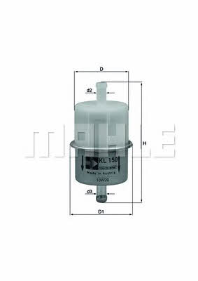 Mahle/Knecht KL 150 Fuel filter KL150 KL150 Mahle/Knecht Fuel filter
