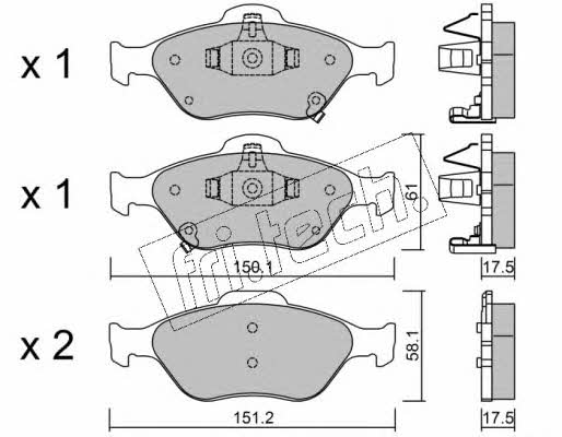 Fri.tech 325.1 Brake Pad Set, disc brake 3251