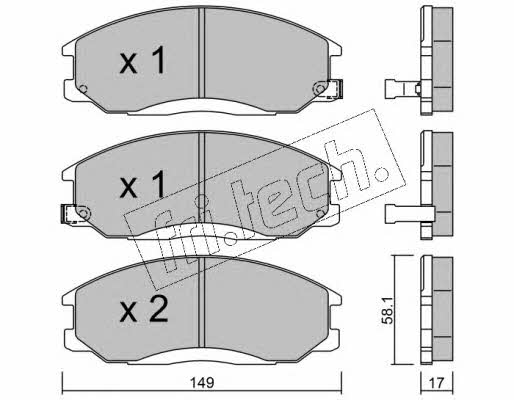 Fri.tech 373.0 Brake Pad Set, disc brake 3730