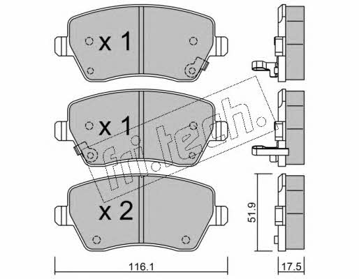 Fri.tech 501.2 Brake Pad Set, disc brake 5012